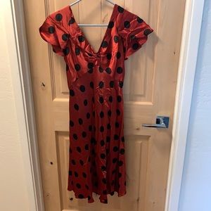 Red & Black polka dot dress